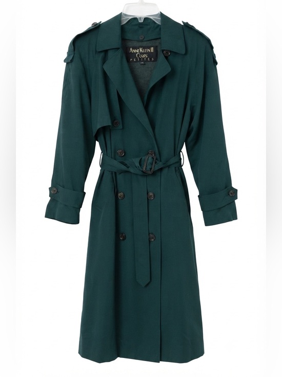 Anne Klein Jackets & Blazers - Anne Klein II Hunter Green Double Breasted Vintage Trench Coat 6 Petite